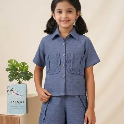 Girls Shirt & Shorts Co-Ord Set