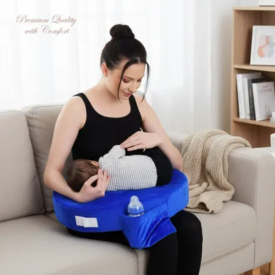 Feeding Pillow with Secure Support for Breastfeeding & Bottle Feeding | Adjustable, Soft & Washable | Ideal for Tummy Time & Play | Multipurpose | Nursing | (Pink)