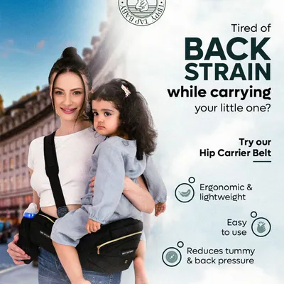 Carrier with Hip Seat, in-Built Mini Diaper Bag & Convertible to Sling Carry Bag 6-in-1 Baby Carrier for 5 Months to 36 Months Or Upto 18 Kgs (Brown)