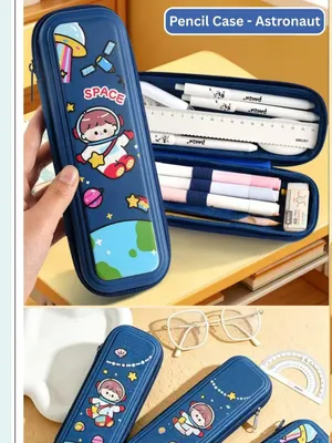 Cute cartoon printed double layer pencil pouch