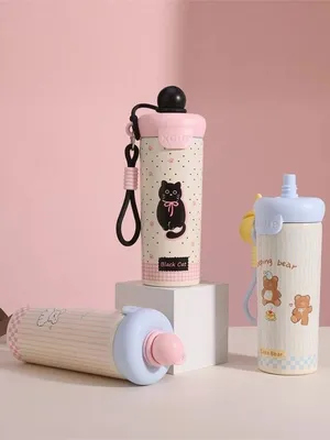 Cute puppy design waterbottle with handle