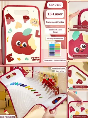 Red apple fun paradise file folder