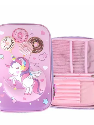 Unicorn theme pencil box with calculator