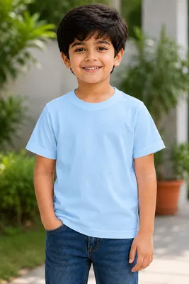 Sky Blue Kids’ Relaxed Fit T-Shirt