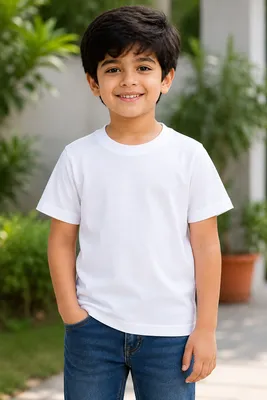 White Kids’ Relaxed Fit T-Shirt