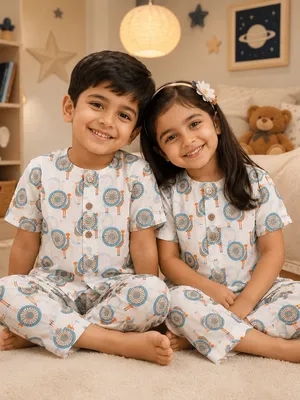Royal Feather Kids Unisex Night Suit